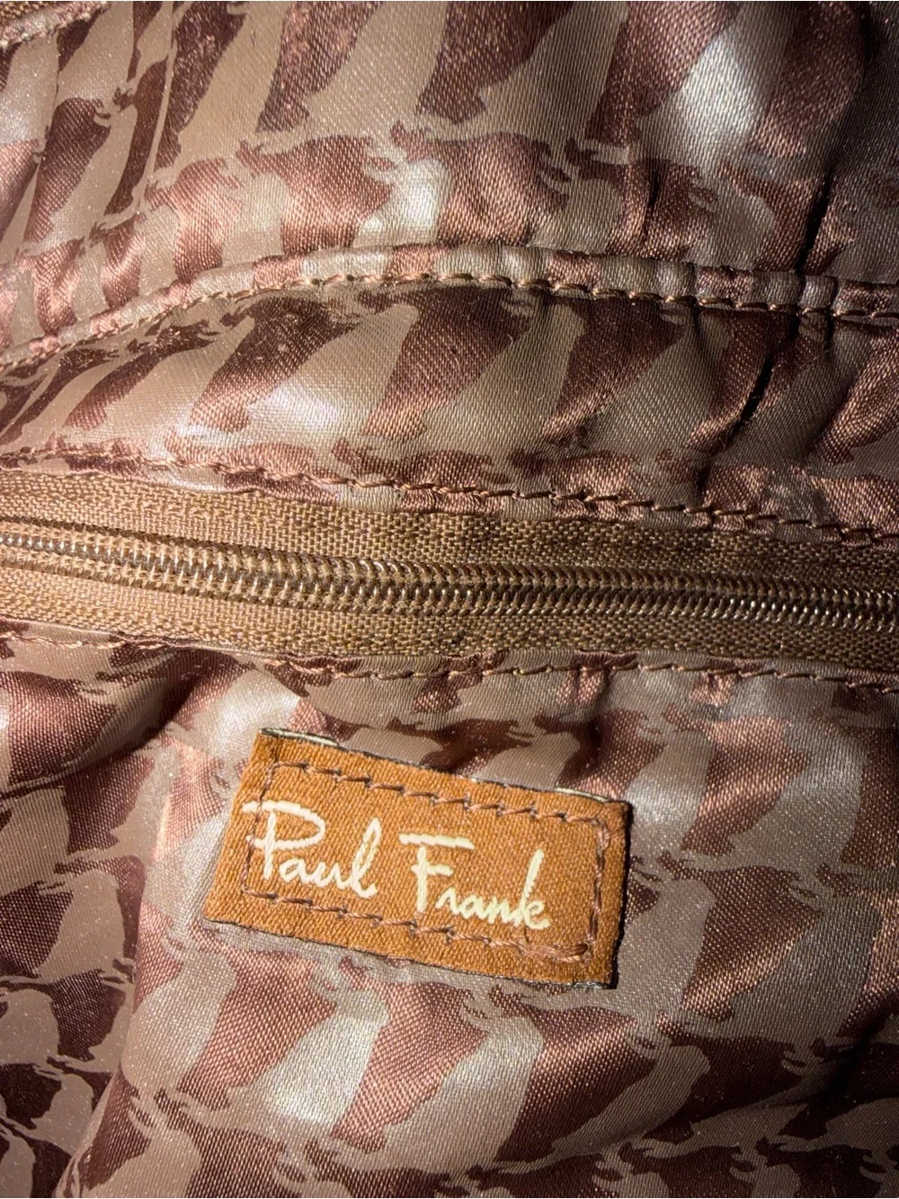 Vintage 2006 Paul Frank Julius Monogram Houndstooth Messenger Bag - AS-IS
